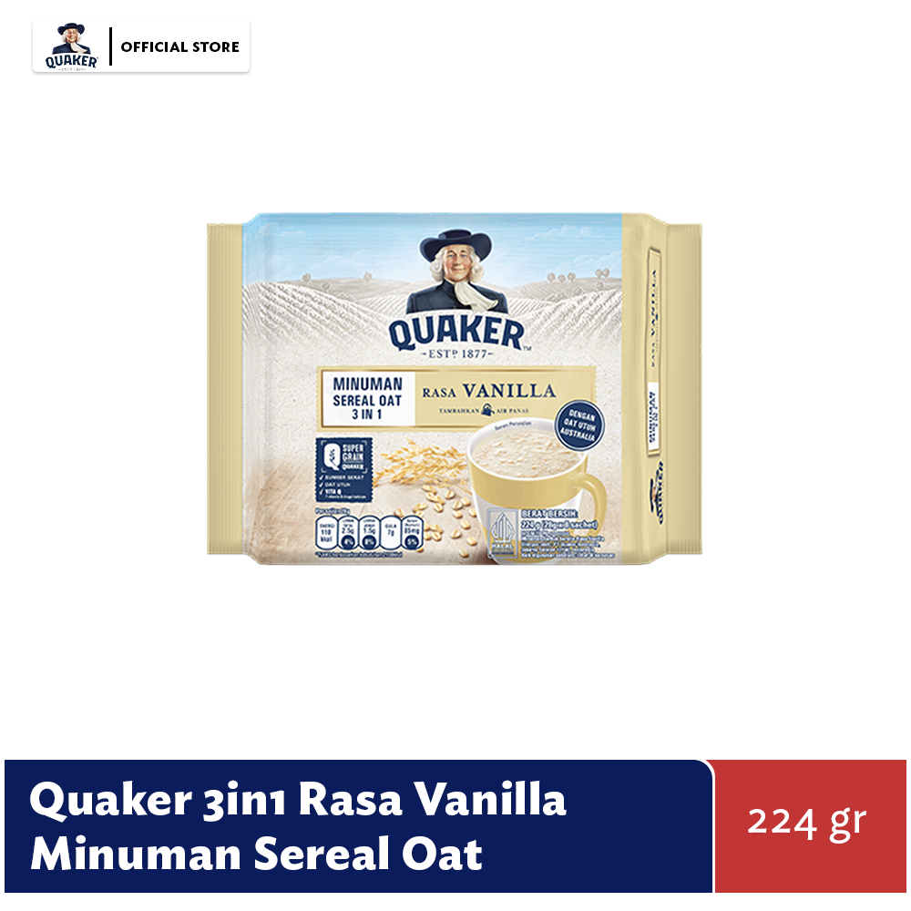 Quaker 3in1 Rasa Vanilla 224gr (24gr x 8 sachet)