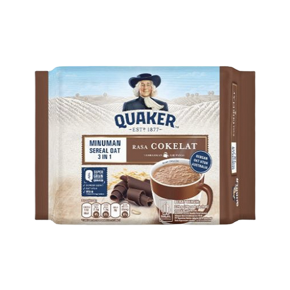 Quaker 3in1 Rasa Cokelat 224gr (24gr x 8 sachet)