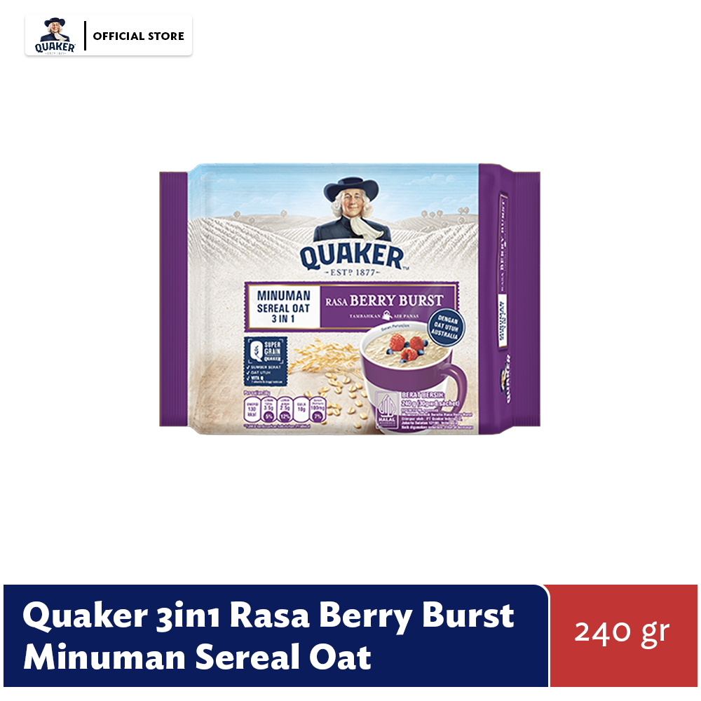 Quaker 3in1 Rasa Berry Burst 224gr (24gr x 8 sachet)